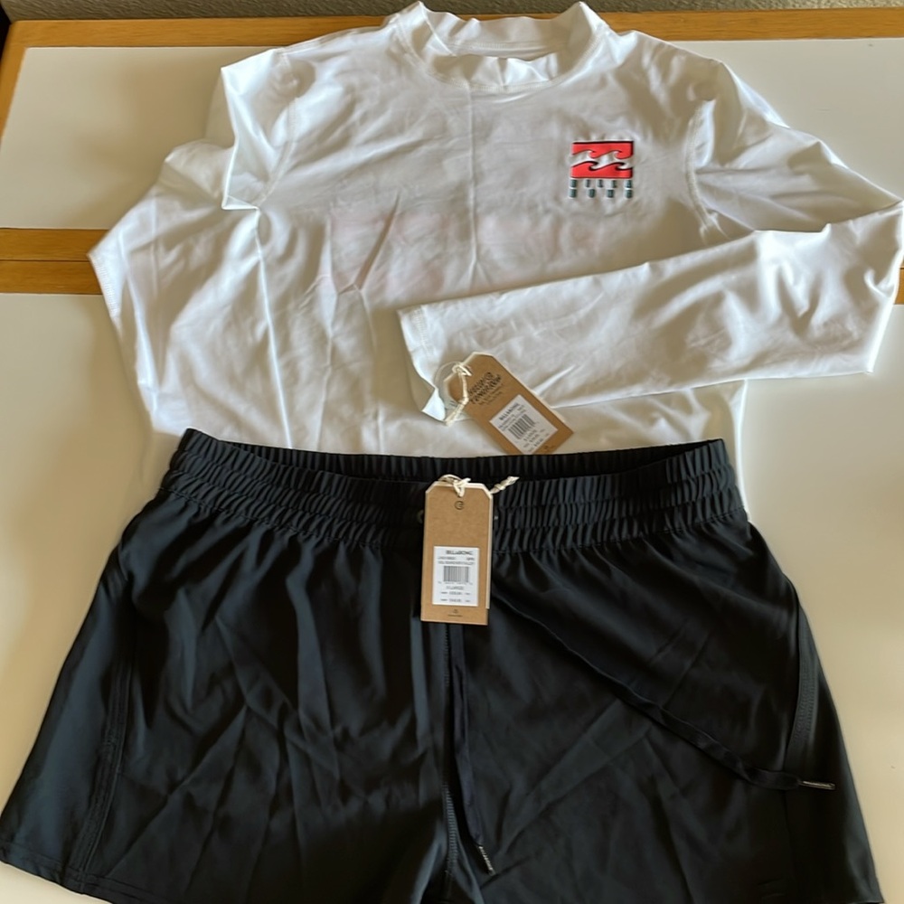 UPF Billabong Black Athletic Top and Shorts Sz XL - Picture 9 of 14